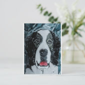 ピレネアンマスティフ絵を描ズバイアルフレッドキツネ ポストカード (スタンド正面)