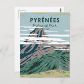 ピレネエスナショナルパークフランスヴィンテージ ポストカード (正面/裏面)
