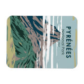 ピレネエスナショナルパークフランスヴィンテージ マグネット (横)