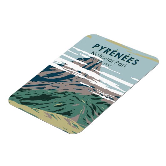 ピレネエスナショナルパークフランスヴィンテージ マグネット (左側)
