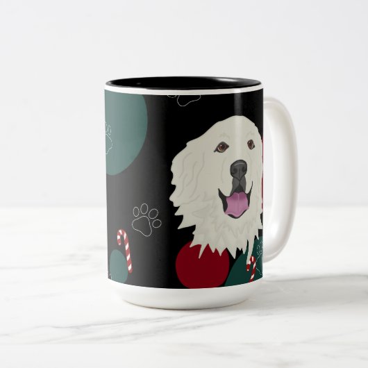 ピレネパーソナライズされた素晴らしのクリスマス ツートーンマグカップ (正面右)