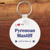 ピレネーのマスティフ（雄犬）が大好き キーホルダー (正面)