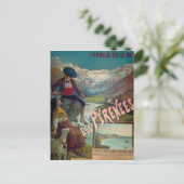 ピレネーの風景、子供たちは川のそばで休んでいる ポストカード (スタンド正面)