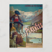 ピレネーの風景、子供たちは川のそばで休んでいる ポストカード (正面)