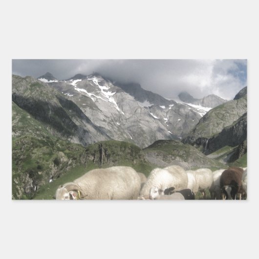ピレネーの風景 長方形シール (正面)