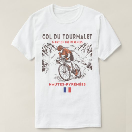 ピレネー巨峰 ツルマレ峠 自転車 Tシャツ (デザイン正面)