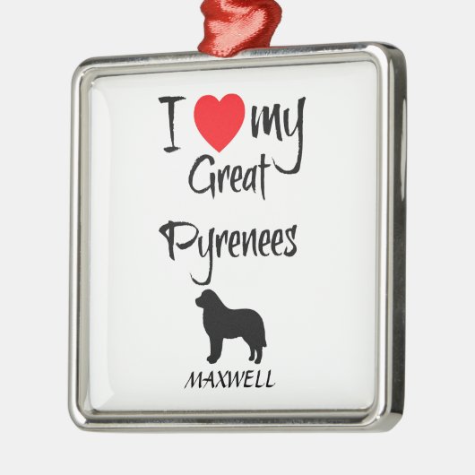 ピレネー素晴らしの犬が好き メタルオーナメント (左)
