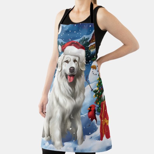 ピレネー素晴らしスウィンターワンダーランドクリスマスジョイ エプロン (インサイチュ)