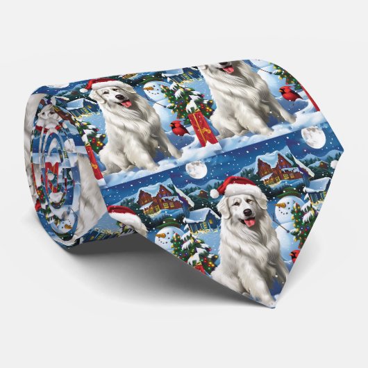 ピレネー素晴らしスウィンターワンダーランドクリスマスジョイ ネクタイ (ロール)