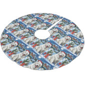 ピレネー素晴らしスウィンターワンダーランドクリスマスジョイ ブラッシュドポリエステルツリースカート (アングル)