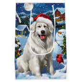 ピレネー素晴らしスウィンターワンダーランドクリスマスジョイ ミディアムペーパーバッグ (裏面)