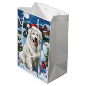ピレネー素晴らしスウィンターワンダーランドクリスマスジョイ ミディアムペーパーバッグ (裏面アングル)