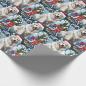 ピレネー素晴らしスウィンターワンダーランドクリスマスジョイ ラッピングペーパー (角)