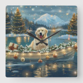 ピレネー素晴らしスクリスマスフェスティバル航海 スクエア壁時計 (正面)