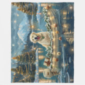 ピレネー素晴らしスクリスマスフェスティバル航海 フリースブランケット (正面)