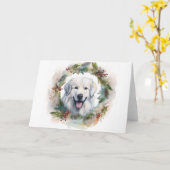 ピレネー素晴らしスクリスマスリースフェスティバルカップ カード (黄色い花)