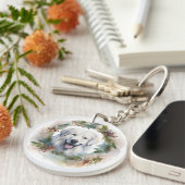 ピレネー素晴らしスクリスマスリースフェスティバルカップ キーホルダー (正面右)