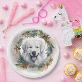 ピレネー素晴らしスクリスマスリースフェスティバルカップ ペーパープレート (パーティー)