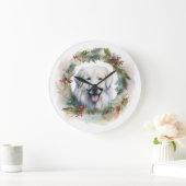 ピレネー素晴らしスクリスマスリースフェスティバルカップ ラージ壁時計 (ホーム)