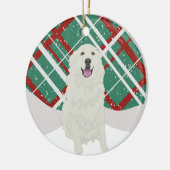 ピレネー素晴らしスクリスマス セラミックオーナメント (左)