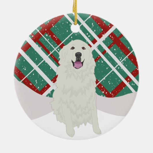 ピレネー素晴らしスクリスマス セラミックオーナメント (裏面)