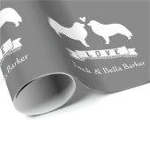 ピレネー素晴らしスシルエット夫婦と文字 ラッピングペーパー (ロールコーナー)