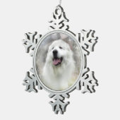 ピレネー素晴らしススノーフレークオーナメント – 冬デザイン スノーフレークピューターオーナメント (右)