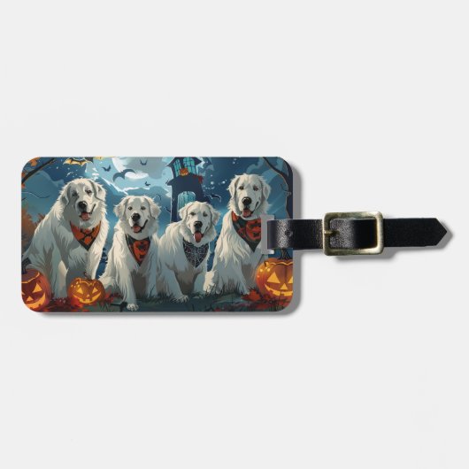 ピレネー素晴らしスハロウィン不気味 ラゲッジタグ (正面横)