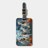 ピレネー素晴らしスハロウィン不気味 ラゲッジタグ (正面縦)