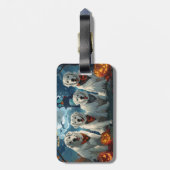 ピレネー素晴らしスハロウィン不気味 ラゲッジタグ (裏面縦)