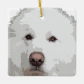 ピレネー素晴らしスマウンテンドッグツリーオーナメント セラミックオーナメント (正面)