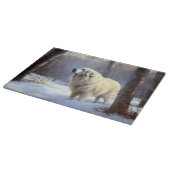 ピレネー素晴らしズが雪のクリスマスを過ごす カッティングボード (角)