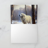 ピレネー素晴らしズが雪のクリスマスを過ごす カード (内部)