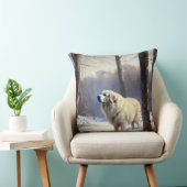 ピレネー素晴らしズが雪のクリスマスを過ごす クッション (椅子)