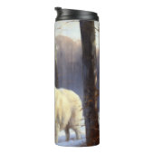 ピレネー素晴らしズが雪のクリスマスを過ごす タンブラー (回転右)