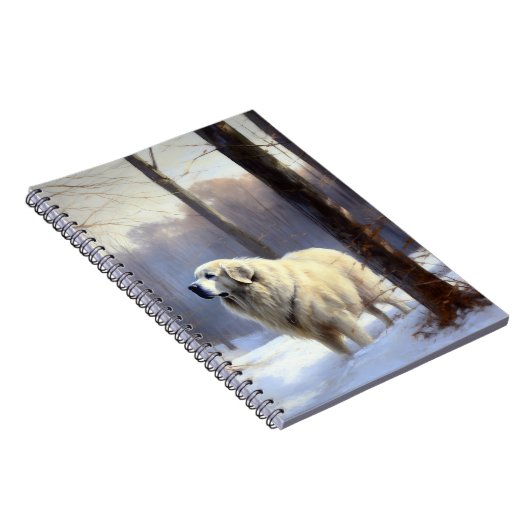 ピレネー素晴らしズが雪のクリスマスを過ごす ノートブック (右側)