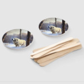 ピレネー素晴らしズが雪のクリスマスを過ごす ハンドファン (組立なし)