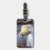 ピレネー素晴らしズが雪のクリスマスを過ごす ラゲッジタグ (正面縦)