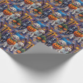 ピレネー素晴らしズのトリックまたは治療ハロウィーンの衣装 ラッピングペーパー (角)