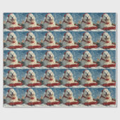 ピレネー素晴らしズの犬は雪のクリスマスを許す ラッピングペーパー (フラット)