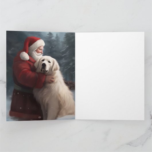 ピレネー素晴らしズウィズサンタクロースフェスティバルクリスマス カード (内部)