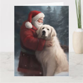 ピレネー素晴らしズウィズサンタクロースフェスティバルクリスマス カード (正面)