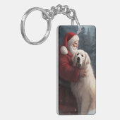 ピレネー素晴らしズウィズサンタクロースフェスティバルクリスマス キーホルダー (正面左)