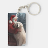 ピレネー素晴らしズウィズサンタクロースフェスティバルクリスマス キーホルダー (裏面)