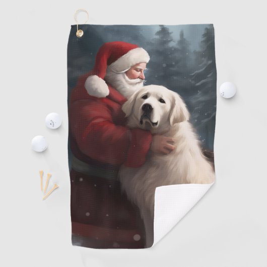ピレネー素晴らしズウィズサンタクロースフェスティバルクリスマス ゴルフタオル (インサイチュ)