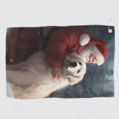 ピレネー素晴らしズウィズサンタクロースフェスティバルクリスマス ゴルフタオル (横)