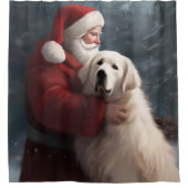 ピレネー素晴らしズウィズサンタクロースフェスティバルクリスマス シャワーカーテン (正面)