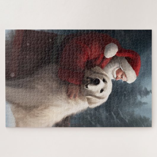 ピレネー素晴らしズウィズサンタクロースフェスティバルクリスマス ジグソーパズル (横)