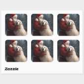 ピレネー素晴らしズウィズサンタクロースフェスティバルクリスマス スクエアシール (シート)