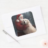 ピレネー素晴らしズウィズサンタクロースフェスティバルクリスマス スクエアシール (封筒)